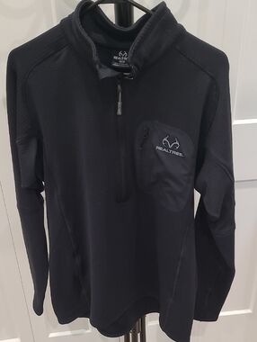 Realtree Black Lightweight Half-Zip Shirt Jacket